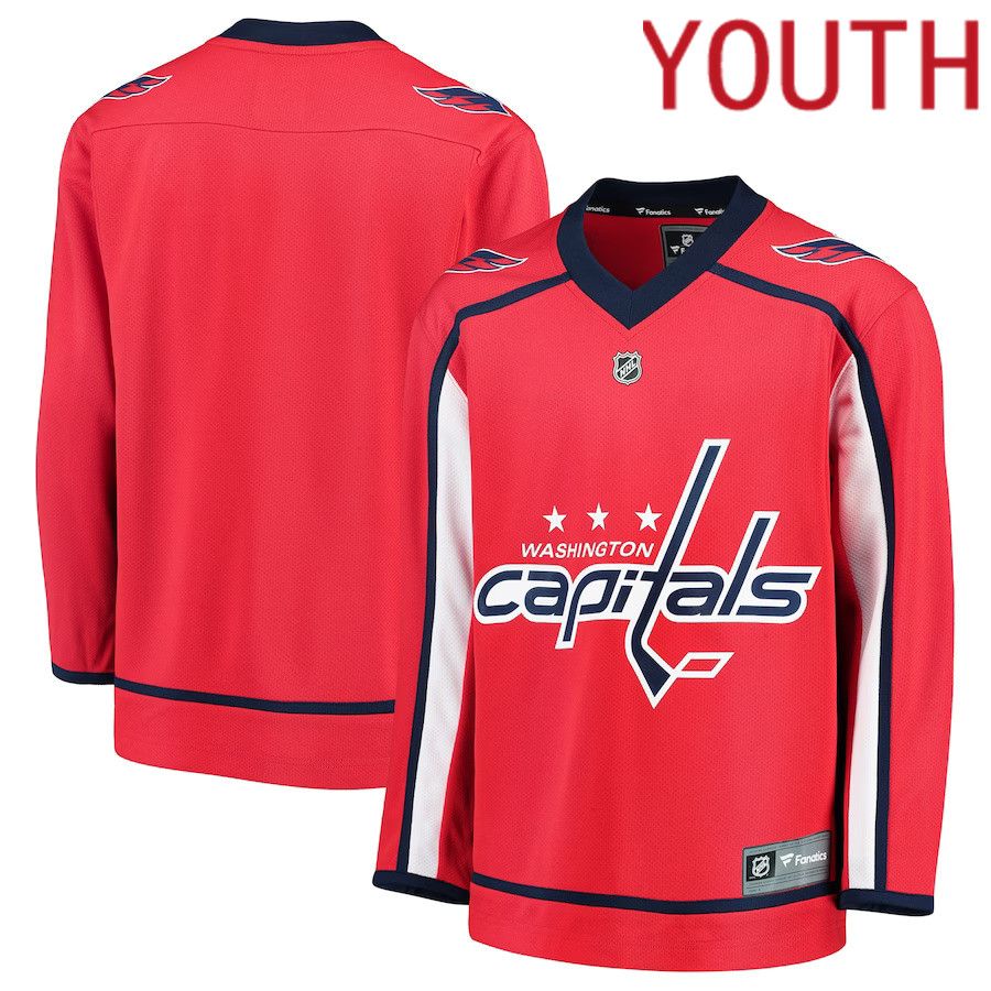 Youth Washington Capitals Fanatics Branded Red Home Replica Blank NHL Jersey